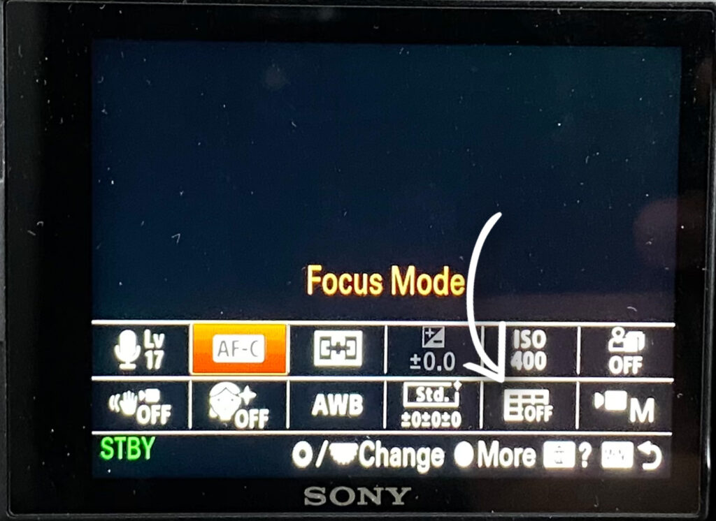 Sony zve-10 shortcut menu