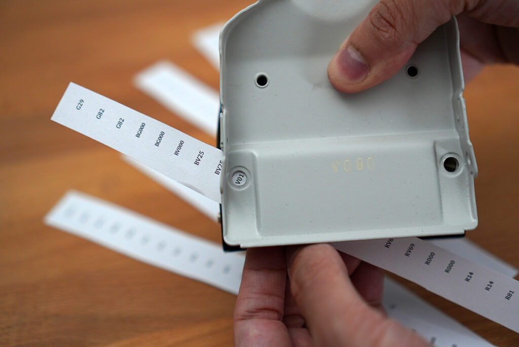 punching out labels
