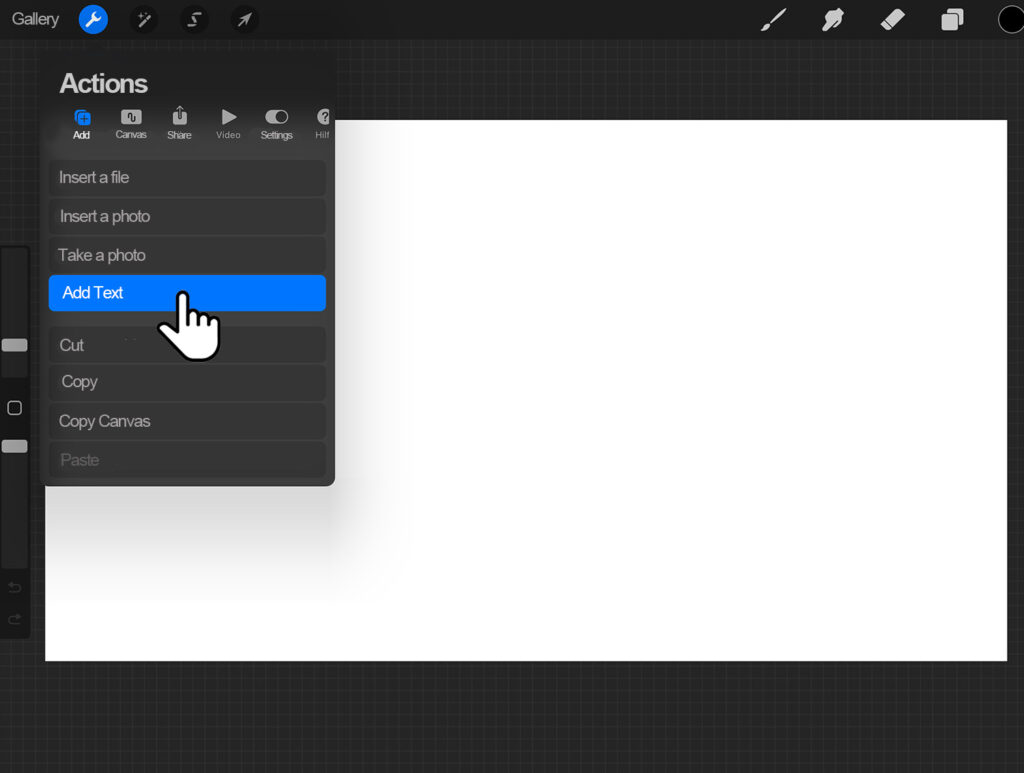 how to add text in procreate