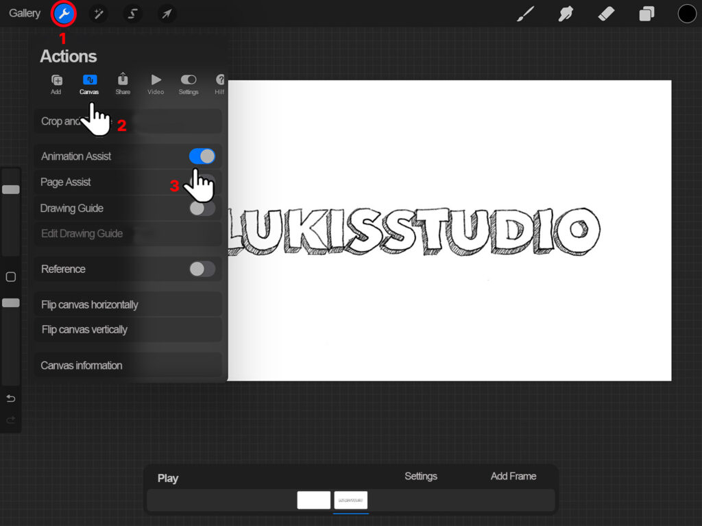 animation assist in procreate