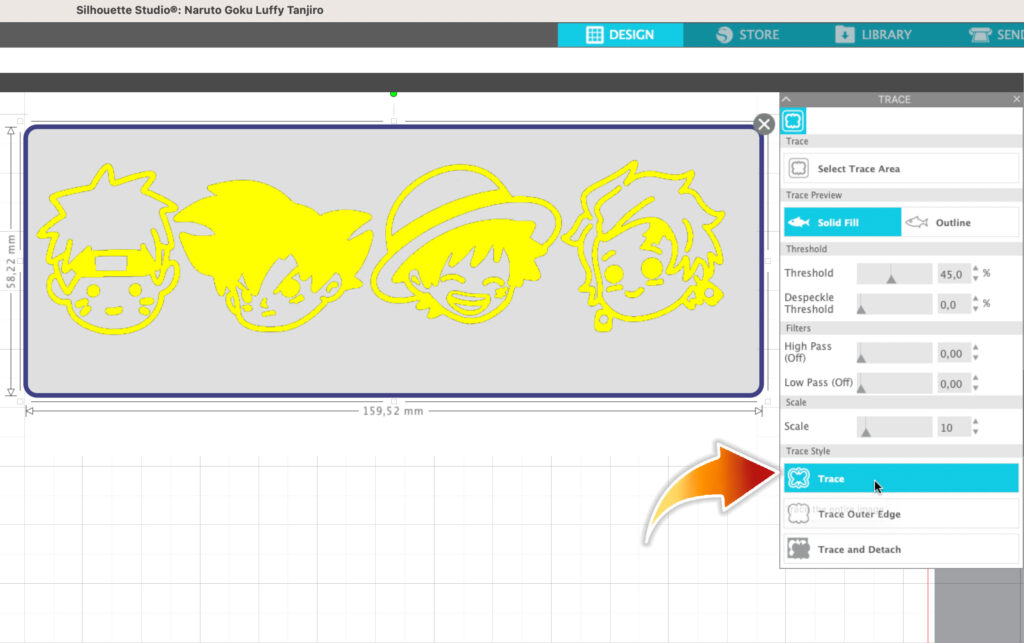 Silhouette Studio trace JPG JPEG images