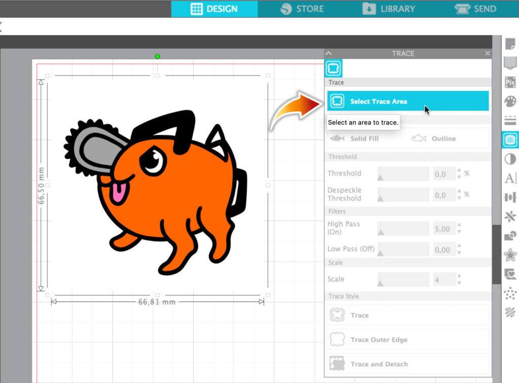silhouette studio tracing