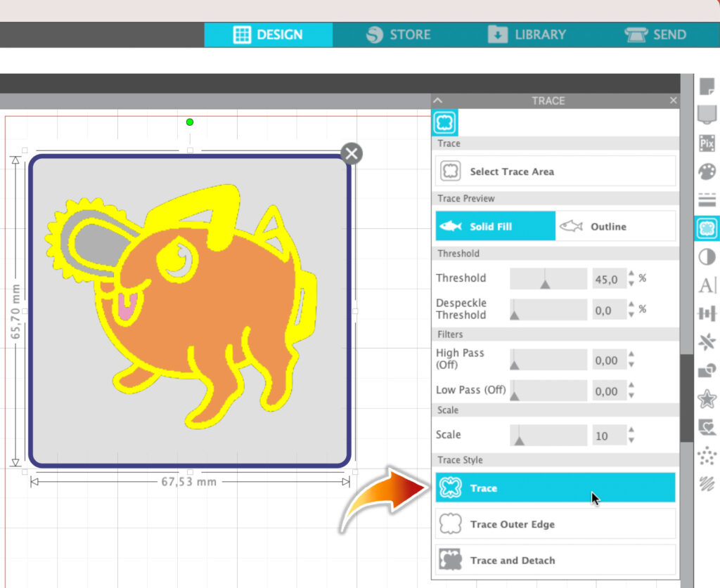 tracing in silhouette studio
