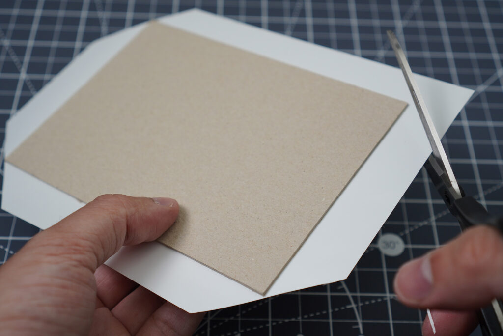 cutting corners of vinyl for cover