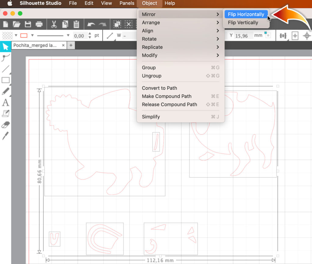 mirroring image in silhouette studio