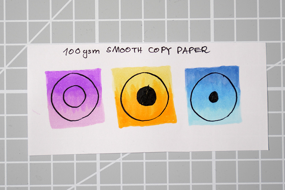 copic marker test with ink 100gsm