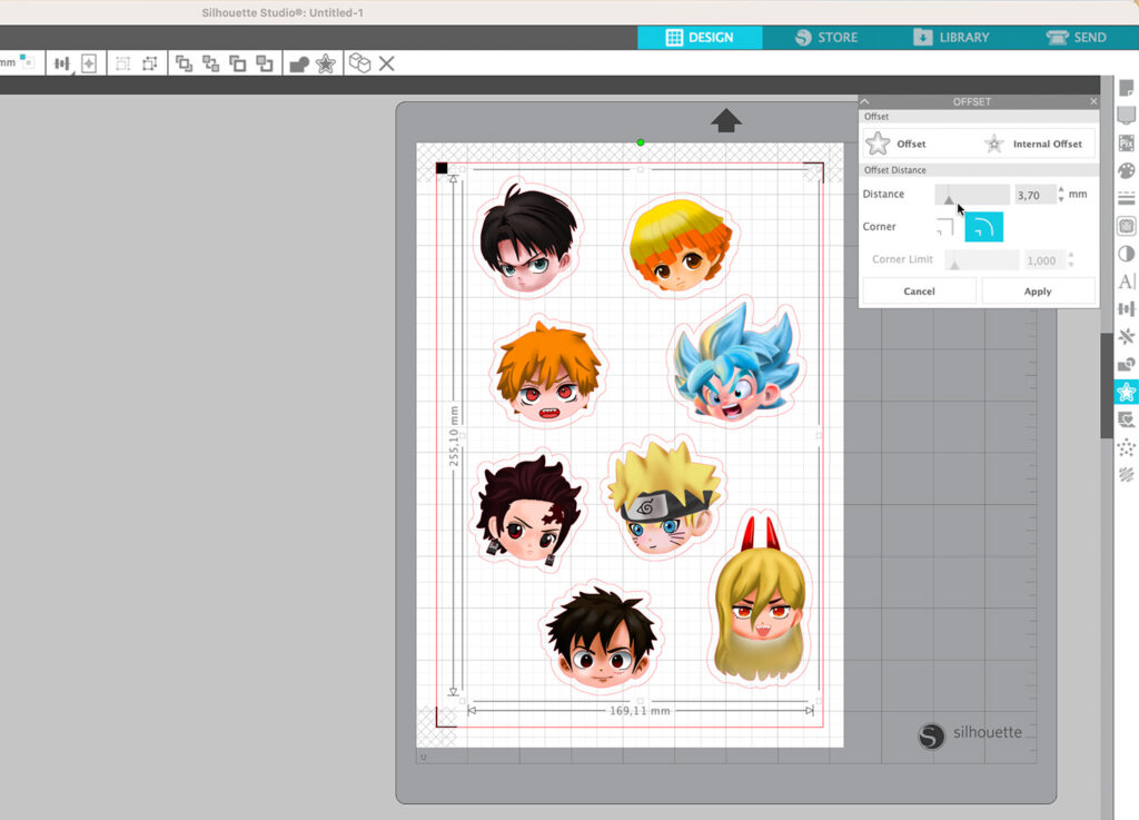 changing thickness of outline in Silhouette studio