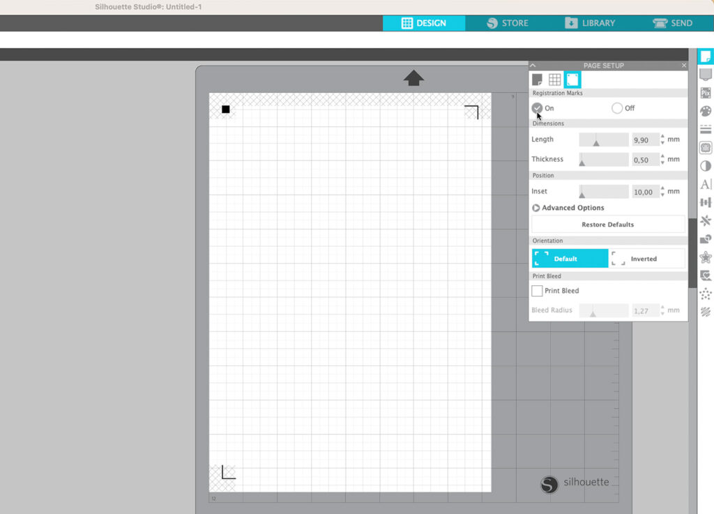 activating registration marks in Silhouette studio