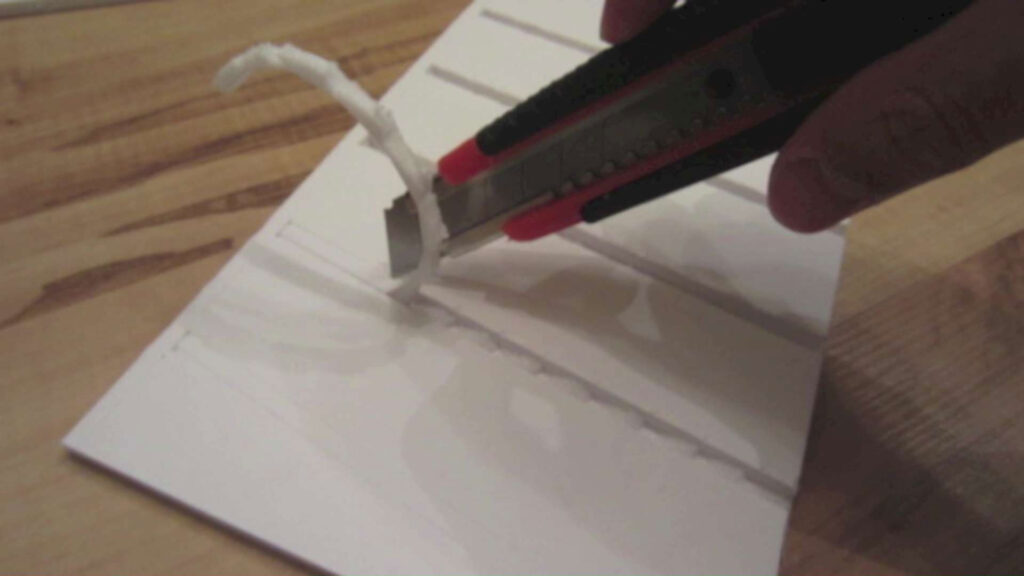 cutting grooves on foam core board
