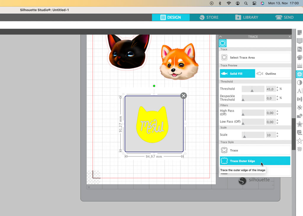 tracing images in silhouette studio
