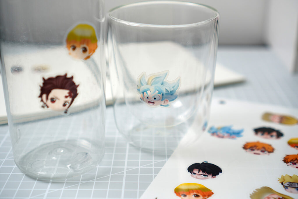 translucent sticker on tumbler