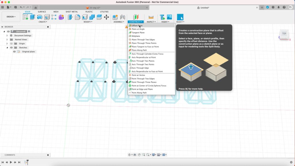 creating an offset plane in fusion 360
