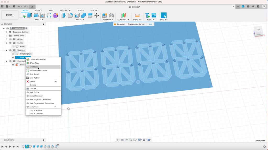 Edit sketch in fusion 360